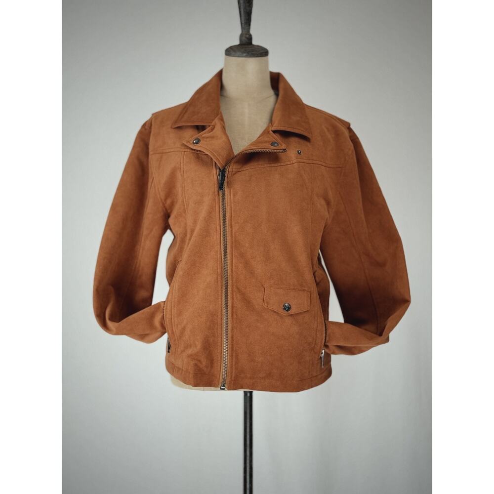 $875 NWT Nifty Genius Faux Suede Motor Jacket Mens MED #0132